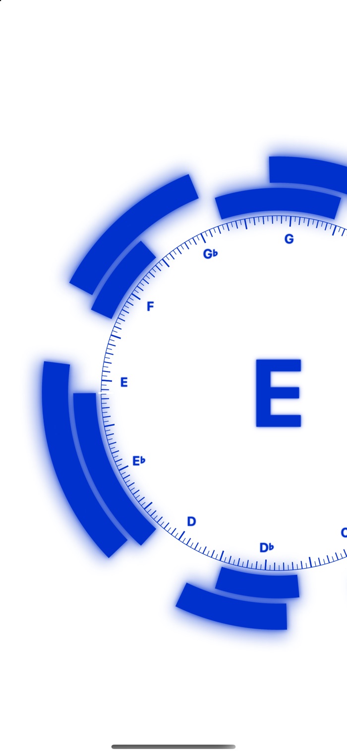 The gauge showing an E a little flat (light mode)